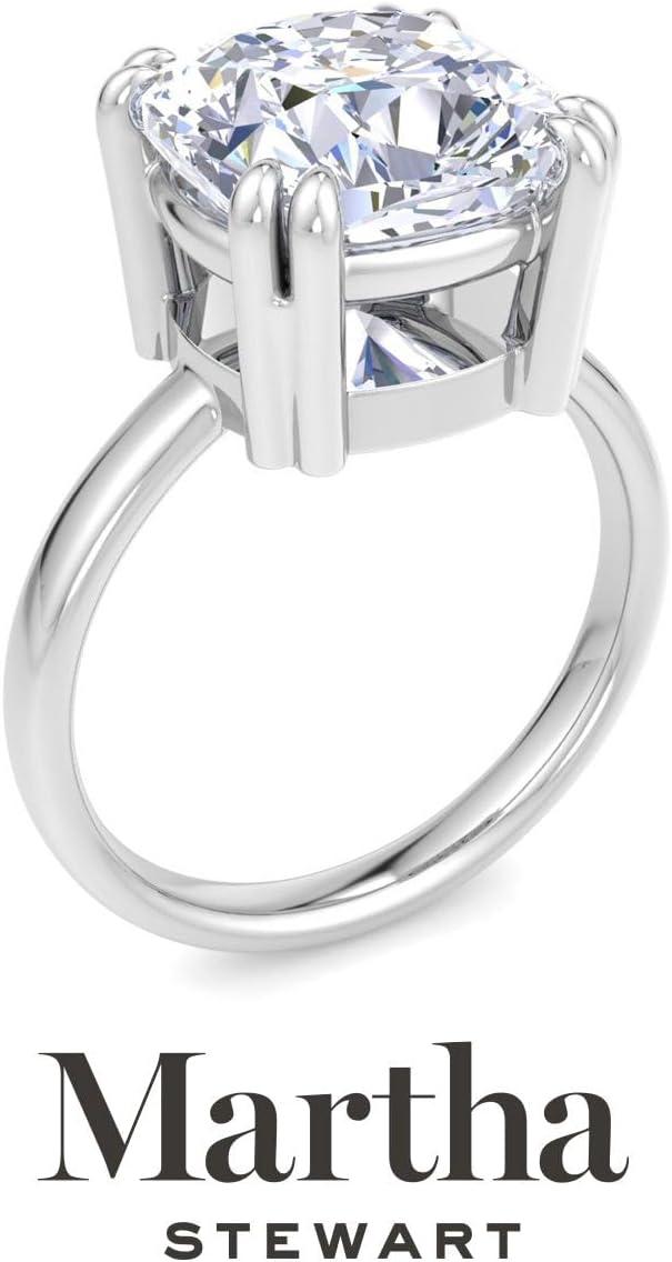 imageMartha Stewart Cushion Cut Lab Grown Diamond Solitaire Ring Diamond Engagement Ring in 14 Karat Goldwhitegold