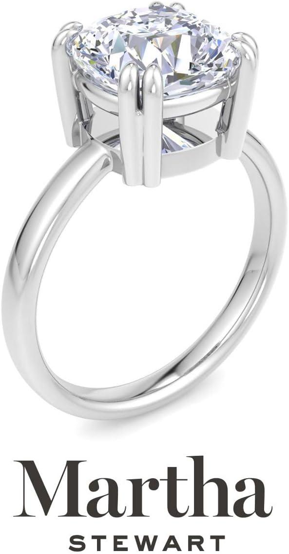 imageMartha Stewart Cushion Cut Lab Grown Diamond Solitaire Ring Diamond Engagement Ring in 14 Karat Goldwhitegold