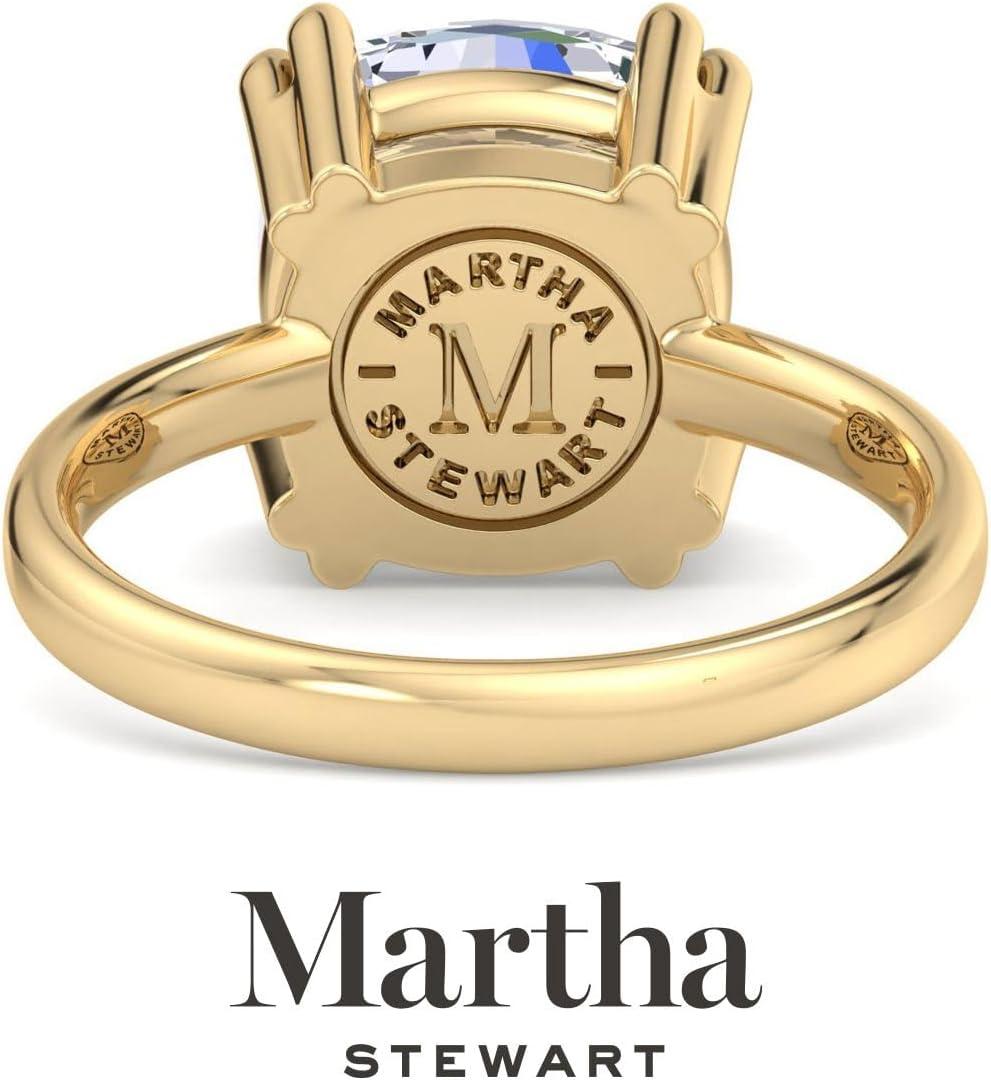 imageMartha Stewart Cushion Cut Lab Grown Diamond Solitaire Ring Diamond Engagement Ring in 14 Karat Goldyellowgold
