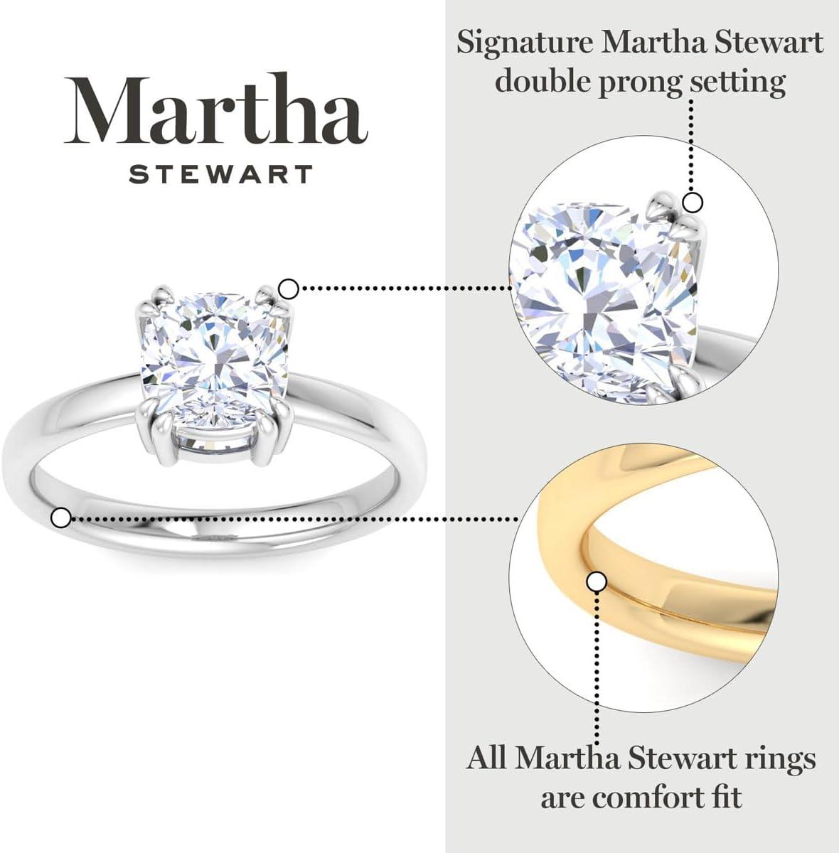 imageMartha Stewart Cushion Cut Lab Grown Diamond Solitaire Ring Diamond Engagement Ring in 14 Karat Goldyellowgold