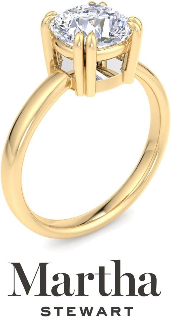 imageMartha Stewart Cushion Cut Lab Grown Diamond Solitaire Ring Diamond Engagement Ring in 14 Karat Goldyellowgold