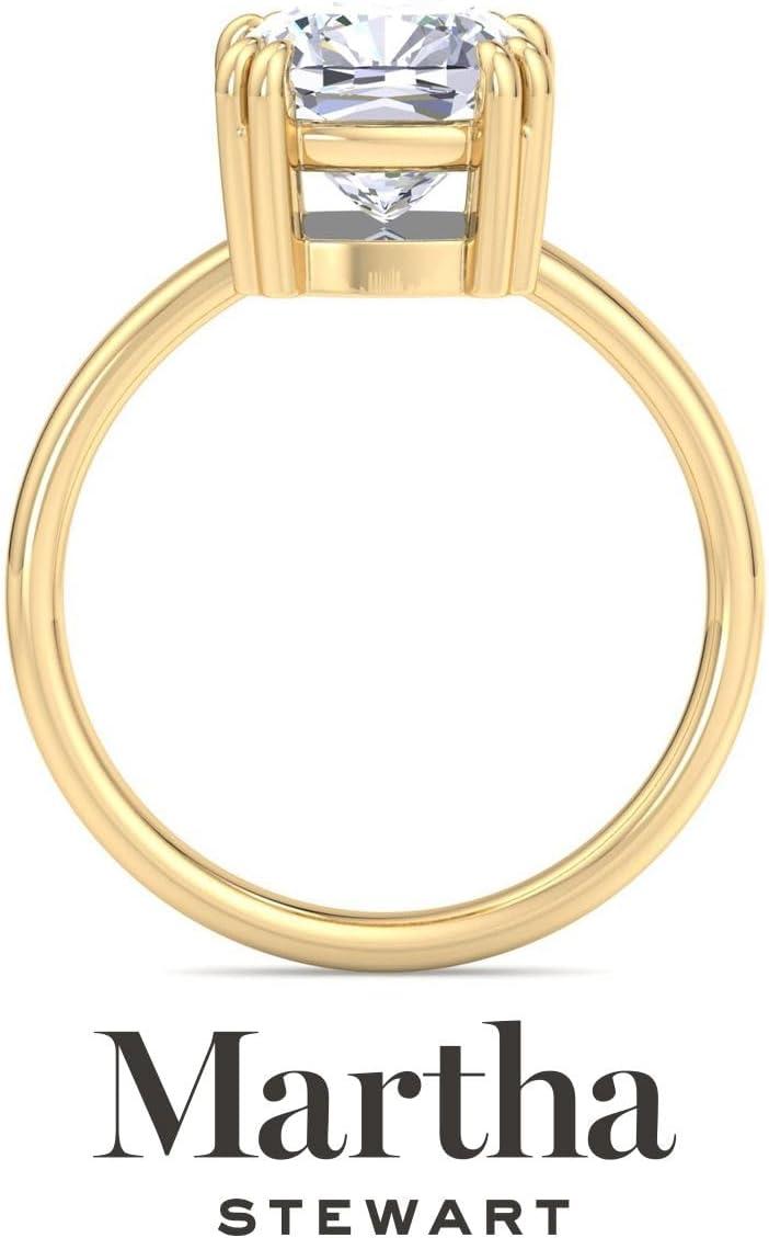 imageMartha Stewart Cushion Cut Lab Grown Diamond Solitaire Ring Diamond Engagement Ring in 14 Karat Goldyellowgold