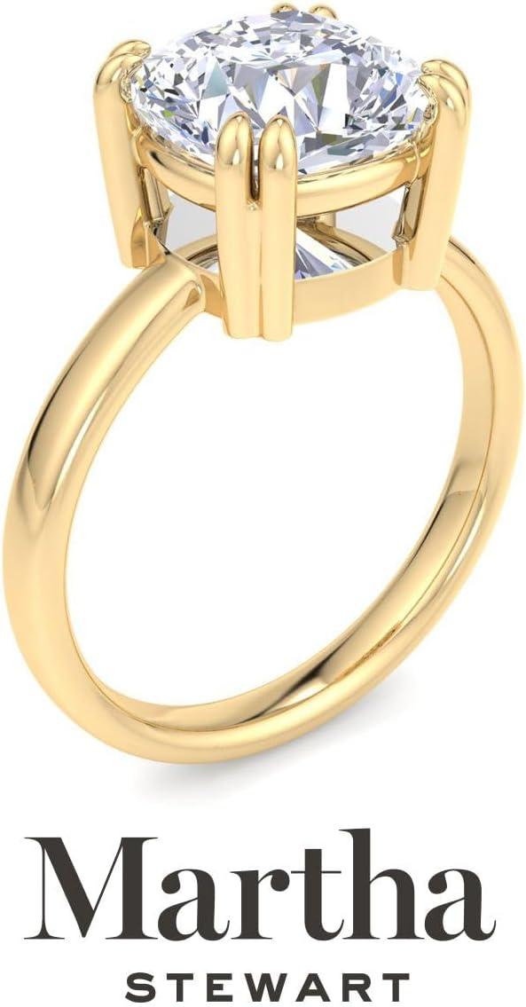 imageMartha Stewart Cushion Cut Lab Grown Diamond Solitaire Ring Diamond Engagement Ring in 14 Karat Goldyellowgold