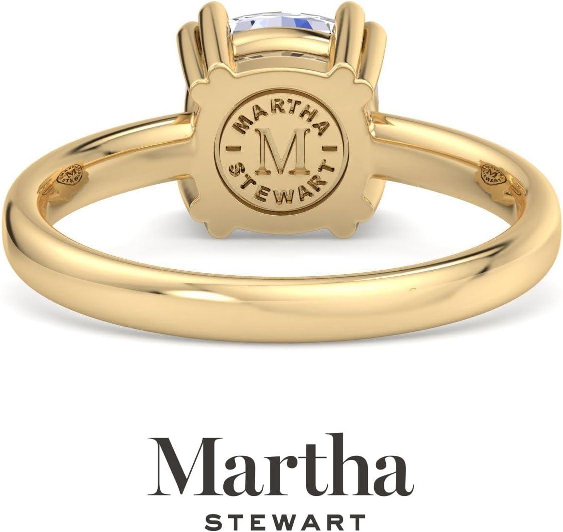 imageMartha Stewart Cushion Cut Lab Grown Diamond Solitaire Ring Diamond Engagement Ring in 14 Karat Goldyellowgold