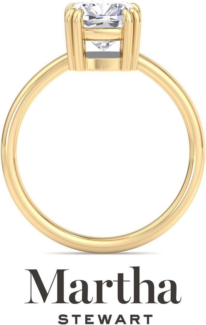 imageMartha Stewart Cushion Cut Lab Grown Diamond Solitaire Ring Diamond Engagement Ring in 14 Karat Goldyellowgold