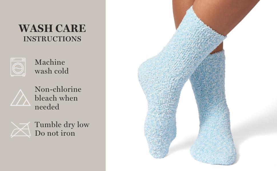 imageMartha Stewart Fuzzy Socks For Women 2 Pairs Warm And Cozy For Winter Stocking StufferBlueSilver
