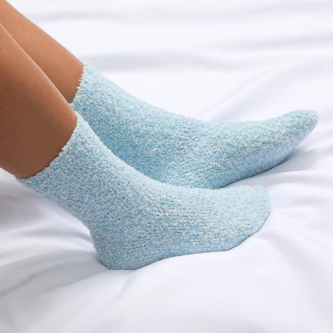 imageMartha Stewart Fuzzy Socks For Women 2 Pairs Warm And Cozy For Winter Stocking StufferBlueSilver