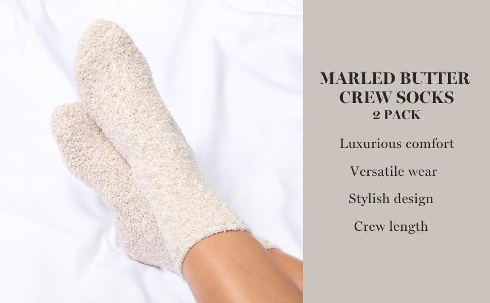 imageMartha Stewart Fuzzy Socks For Women 2 Pairs Warm And Cozy For Winter Stocking StufferBlueSilver