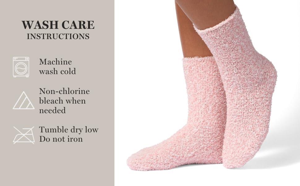 imageMartha Stewart Fuzzy Socks For Women 2 Pairs Warm And Cozy For Winter Stocking StufferPinkSilver