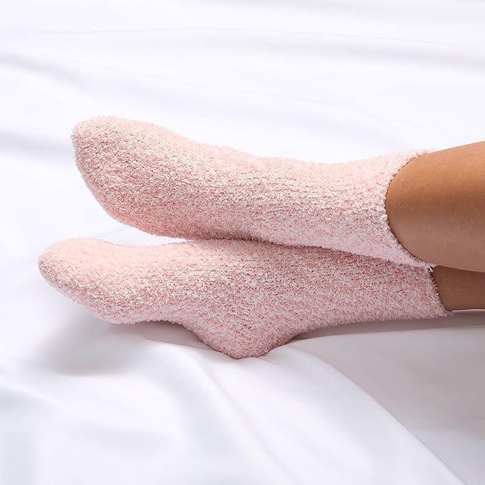 imageMartha Stewart Fuzzy Socks For Women 2 Pairs Warm And Cozy For Winter Stocking StufferPinkSilver