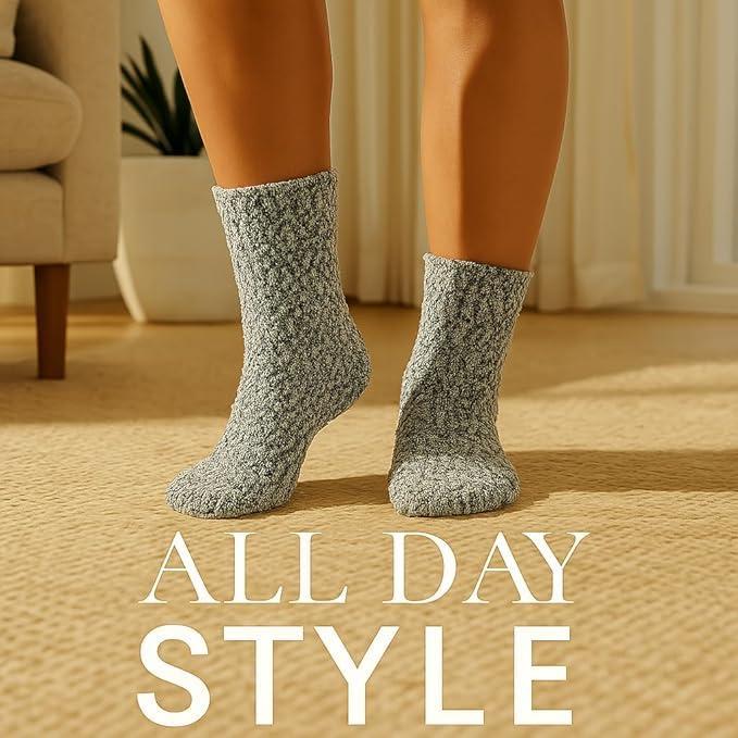 imageMartha Stewart Fuzzy Socks For Women 2 Pairs Warm And Cozy For Winter Stocking StufferTanSilver Grey