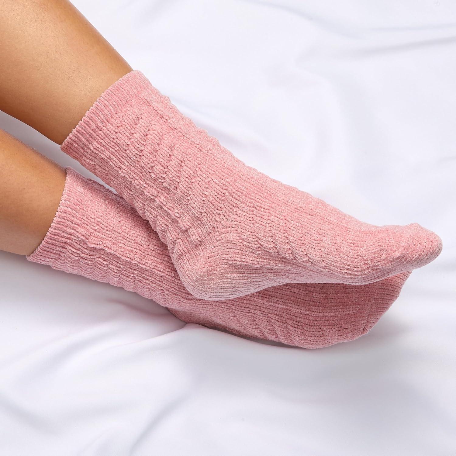 imageMartha Stewart Fuzzy Socks For Women Warm And Cozy For Winter Perfect For Home CableGreyPink