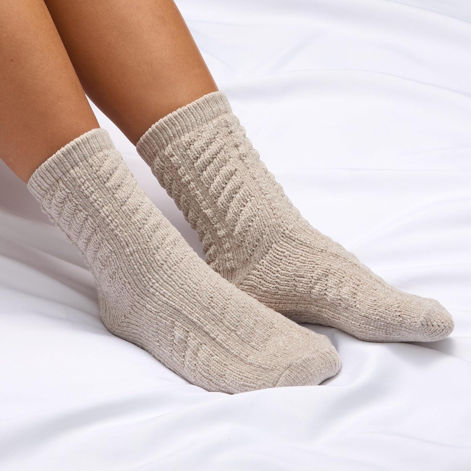 imageMartha Stewart Fuzzy Socks For Women Warm And Cozy For Winter Perfect For Home CableGreyPink