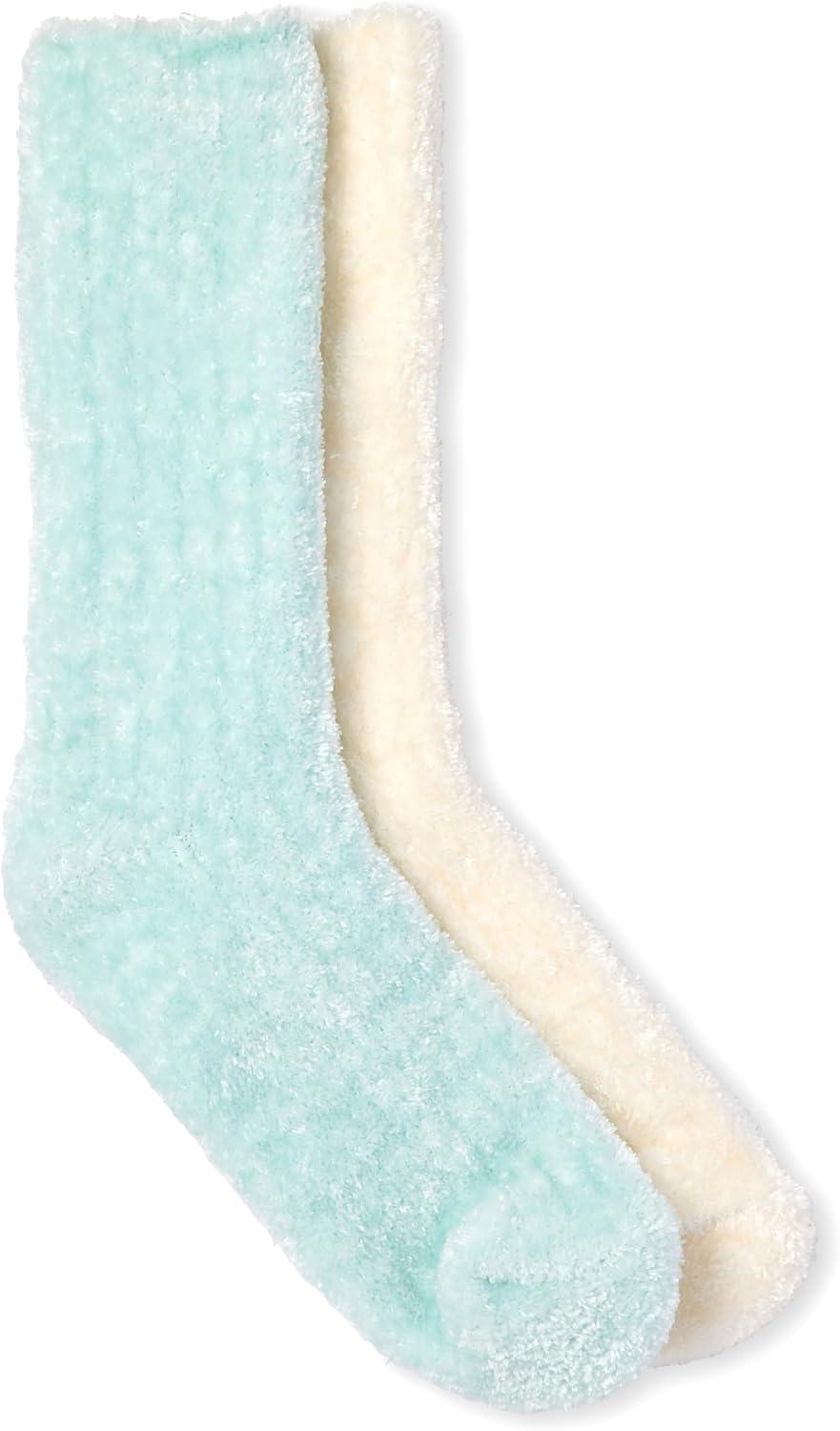 imageMartha Stewart Fuzzy Socks For Women Warm And Cozy For Winter Perfect For Home CableIvoryCooling Blue