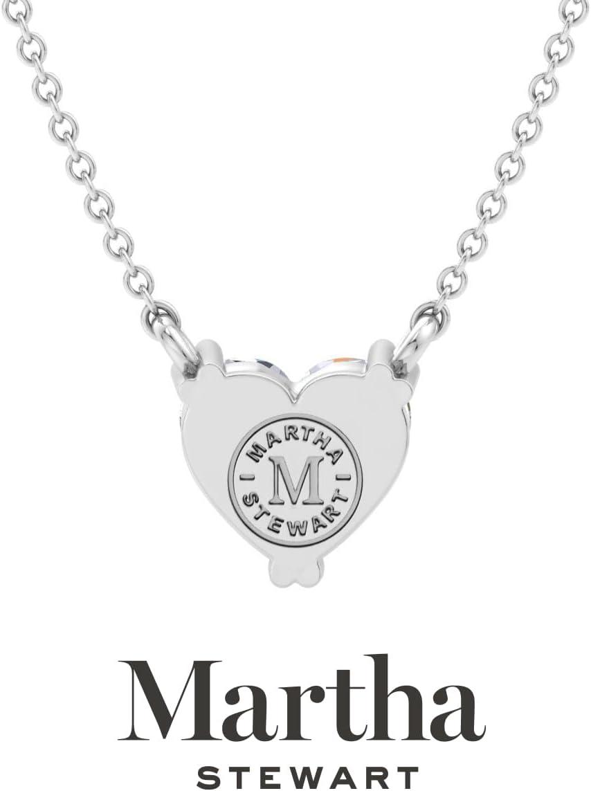 imageMartha Stewart Heart Shape Lab Grown Diamond Solitaire Necklace in 14 Karat Gold Lab Grown Diamond Necklacewhitegold