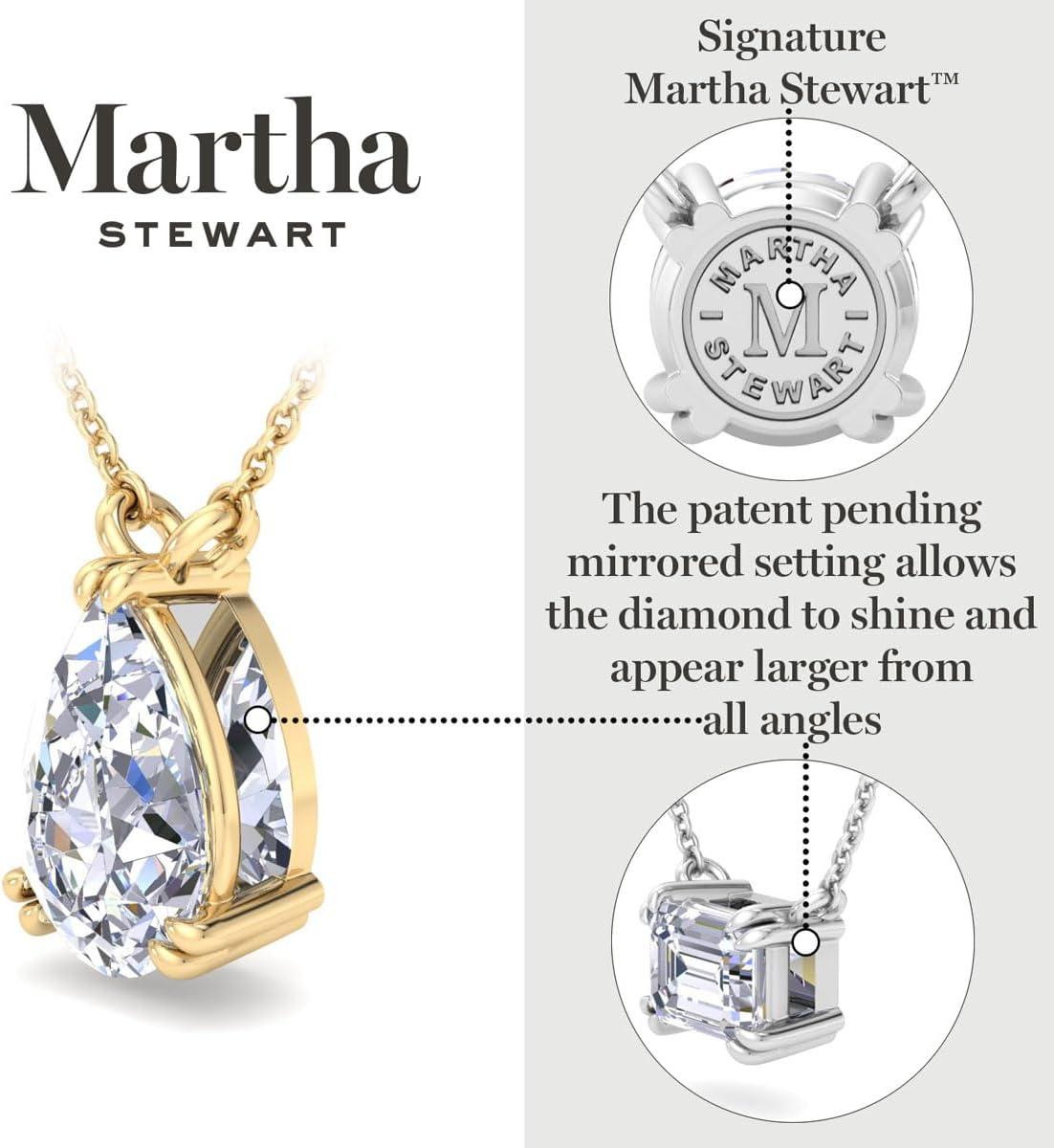 imageMartha Stewart Heart Shape Lab Grown Diamond Solitaire Necklace in 14 Karat Gold Lab Grown Diamond Necklacewhitegold