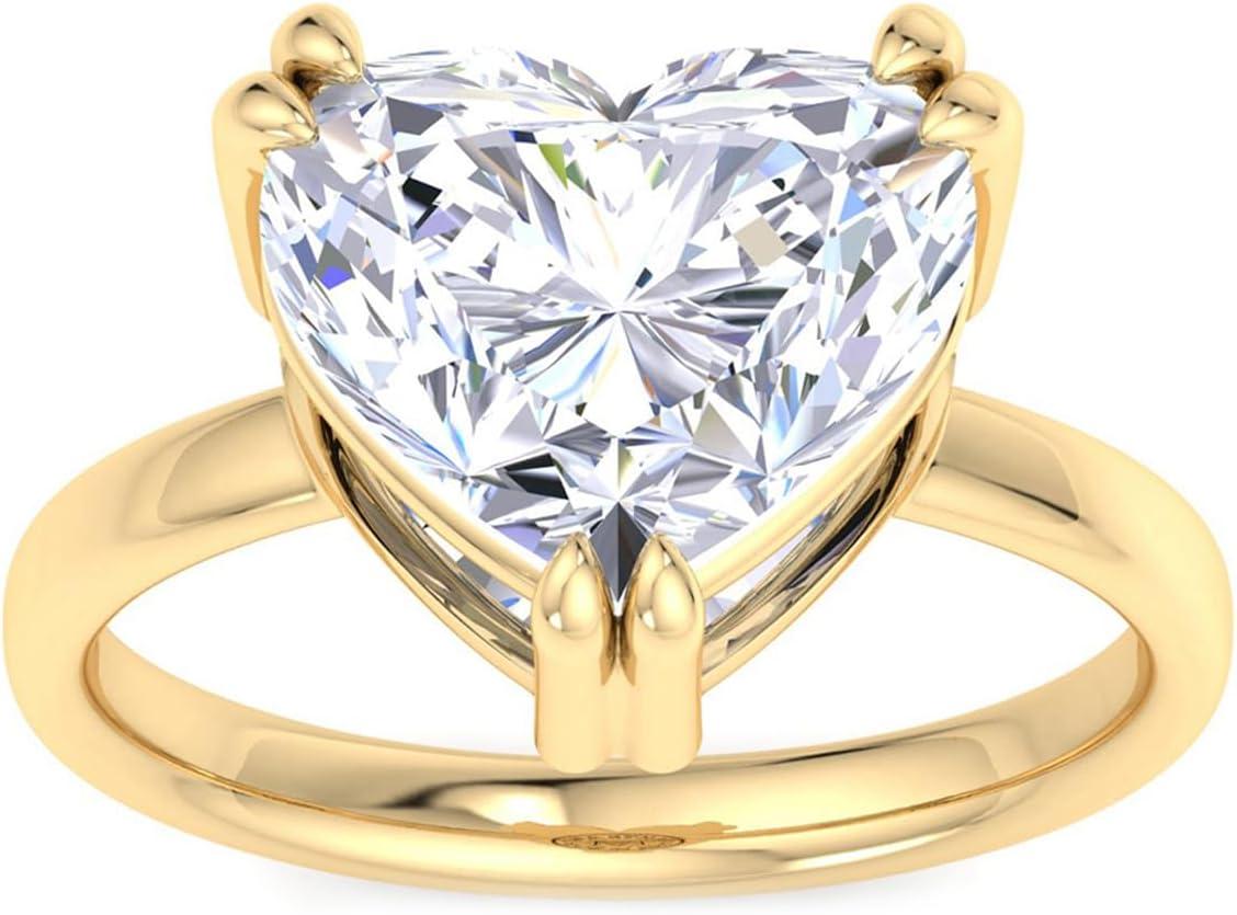 imageMartha Stewart Heart Shape Lab Grown Diamond Solitaire Ring Diamond Engagement Ring in 14 Karat Goldyellowgold