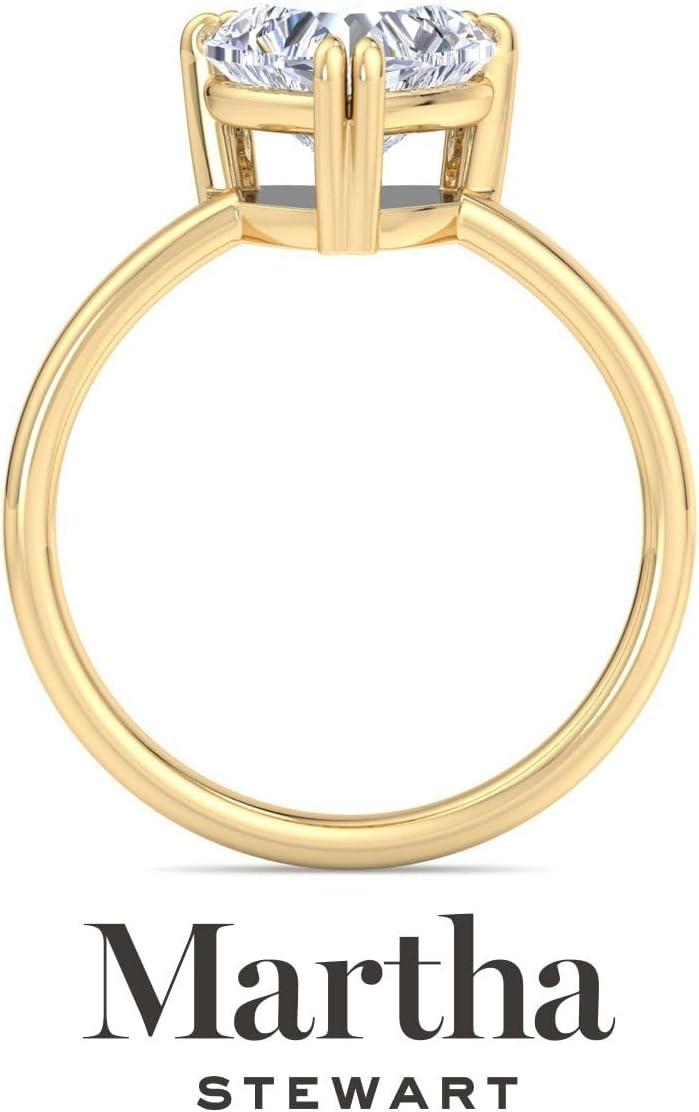 imageMartha Stewart Heart Shape Lab Grown Diamond Solitaire Ring Diamond Engagement Ring in 14 Karat Goldyellowgold