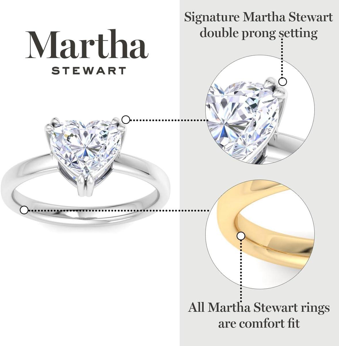 imageMartha Stewart Heart Shape Lab Grown Diamond Solitaire Ring Diamond Engagement Ring in 14 Karat Goldyellowgold