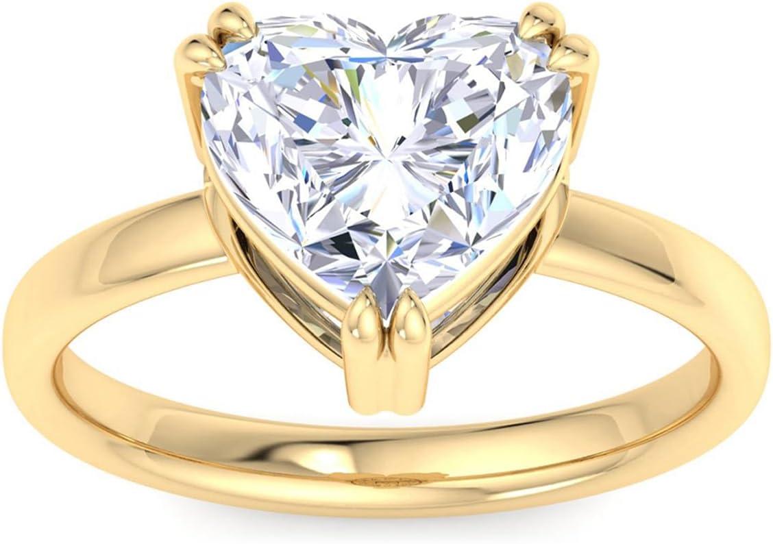 imageMartha Stewart Heart Shape Lab Grown Diamond Solitaire Ring Diamond Engagement Ring in 14 Karat Goldyellowgold