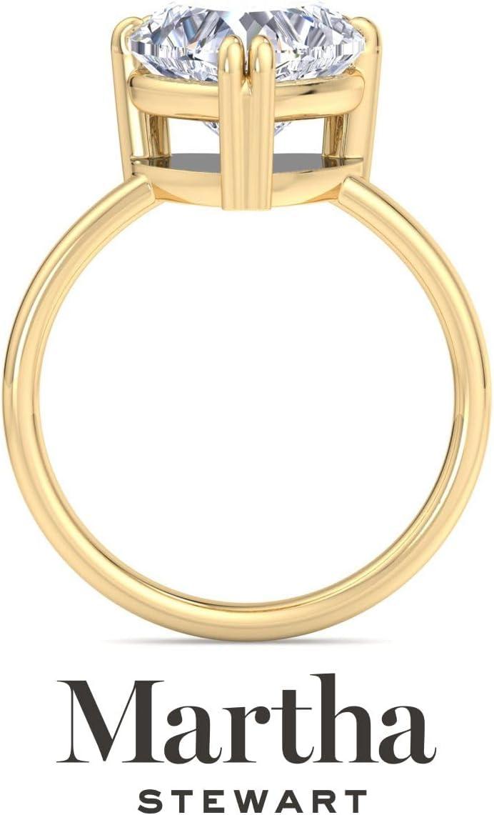imageMartha Stewart Heart Shape Lab Grown Diamond Solitaire Ring Diamond Engagement Ring in 14 Karat Goldyellowgold