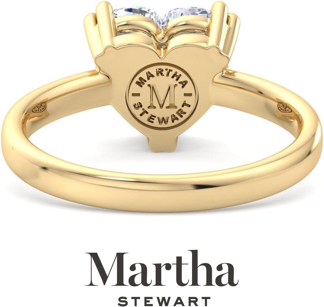 imageMartha Stewart Heart Shape Lab Grown Diamond Solitaire Ring Diamond Engagement Ring in 14 Karat Goldyellowgold
