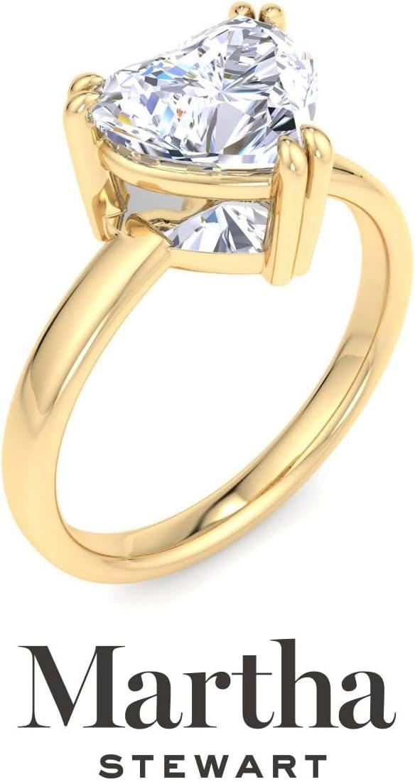 imageMartha Stewart Heart Shape Lab Grown Diamond Solitaire Ring Diamond Engagement Ring in 14 Karat Goldyellowgold