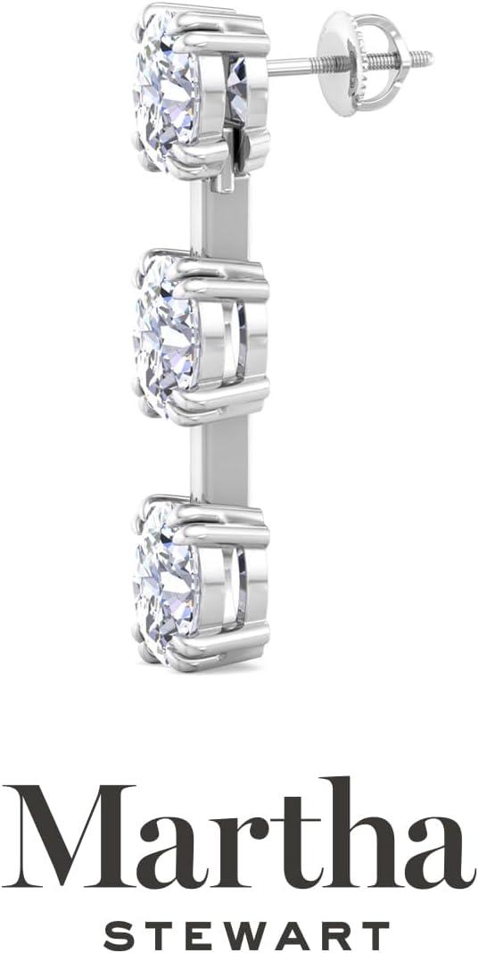 imageMartha Stewart Lab Grown Diamond Earrings Oval Shape Drop Style 14K Gold Fine Jewelry for Womenwhitegold