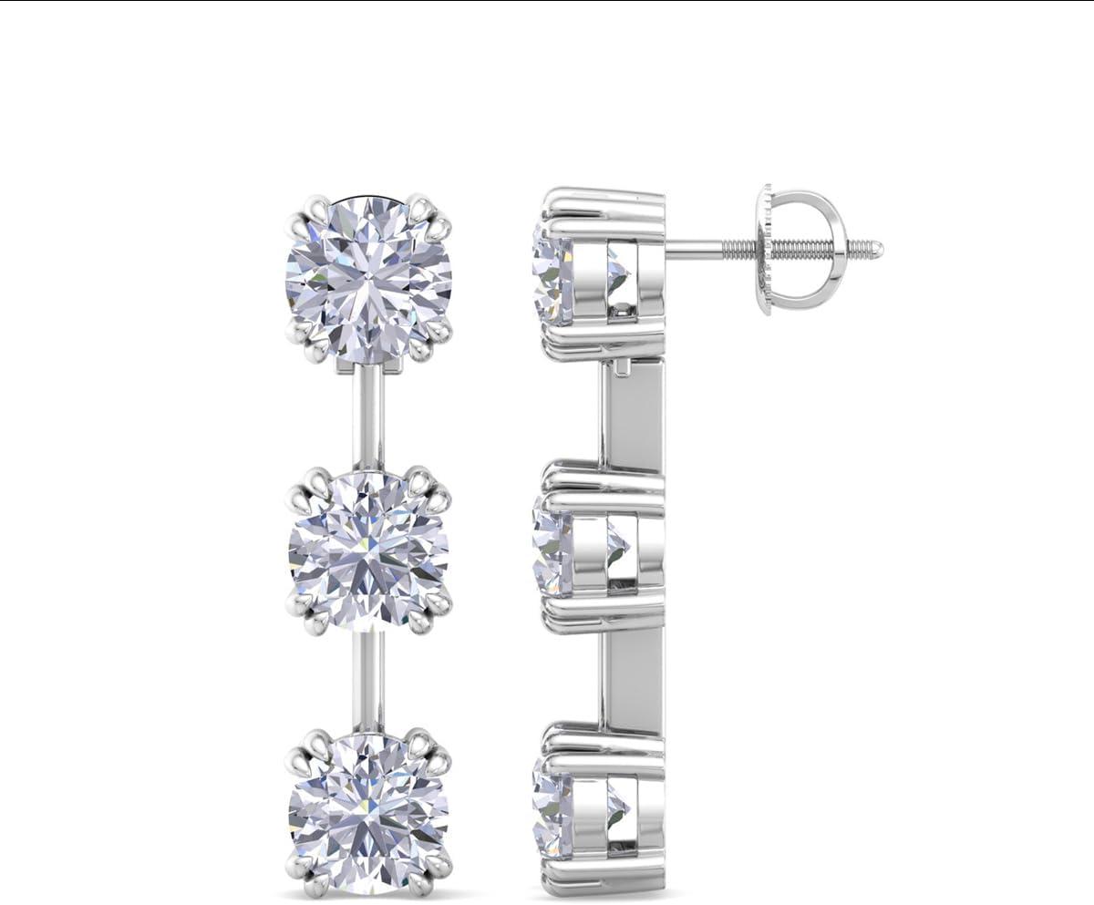 imageMartha Stewart Lab Grown Diamond Earrings Round Shape Drop Style 14K Gold Fine Jewelry for Womenwhitegold