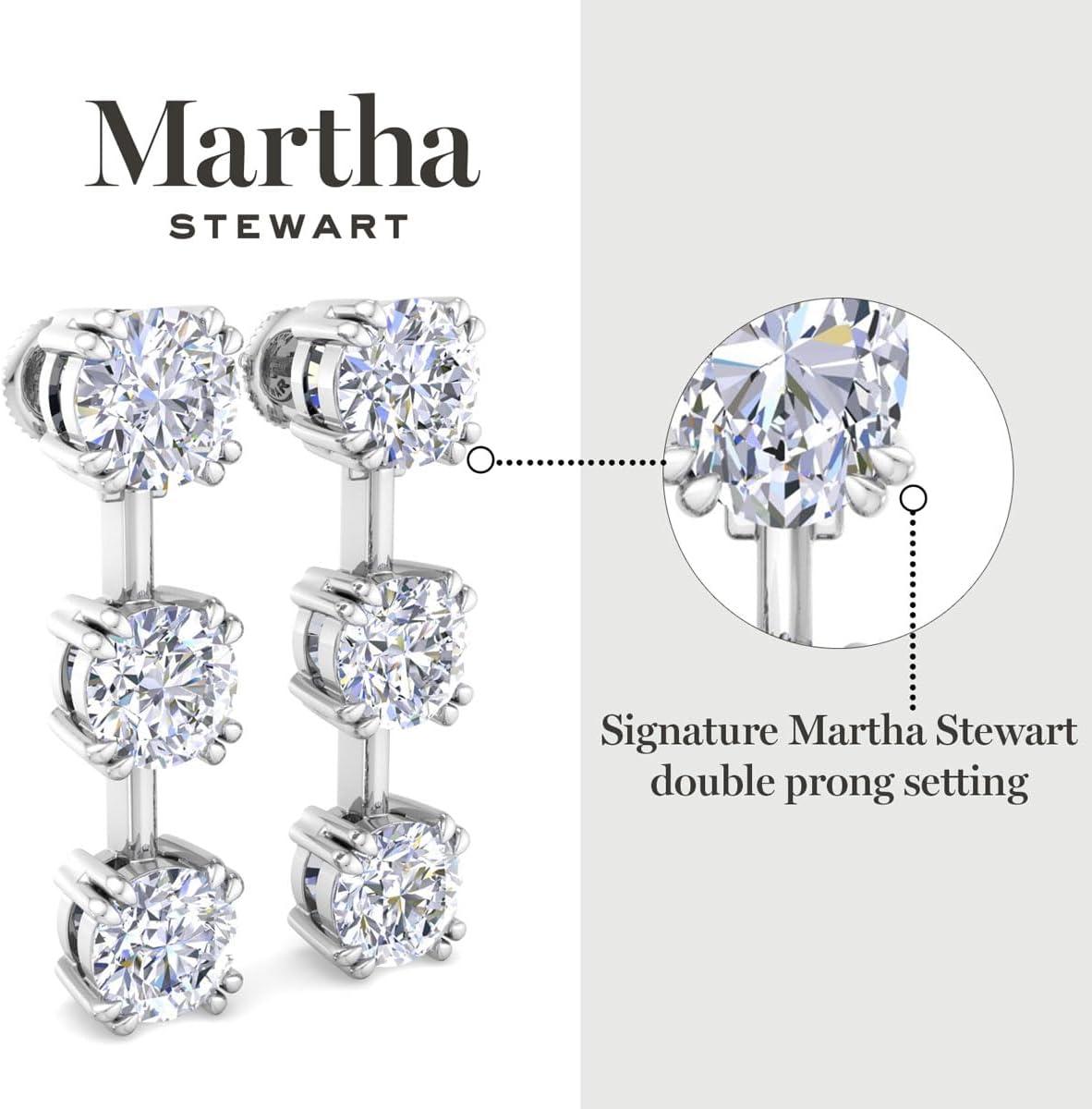imageMartha Stewart Lab Grown Diamond Earrings Round Shape Drop Style 14K Gold Fine Jewelry for Womenyellowgold