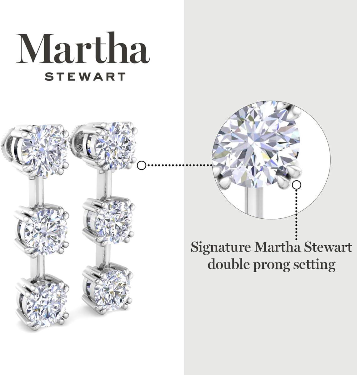 imageMartha Stewart Lab Grown Diamond Earrings Round Shape Drop Style 14K Gold Fine Jewelry for Womenyellowgold