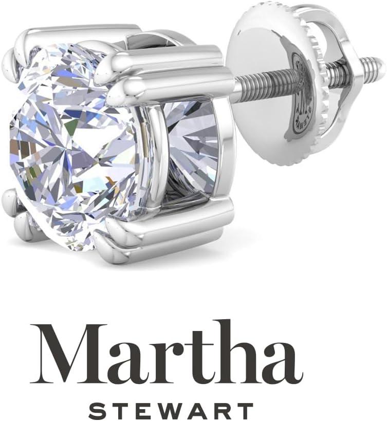 imageMartha Stewart Lab Grown Diamond Stud Earrings in 14 Karat Gold Lab Grown Diamond Earrings for Womenwhitegold