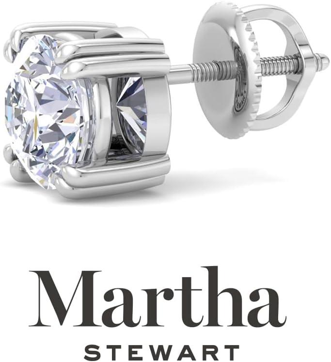imageMartha Stewart Lab Grown Diamond Stud Earrings in 14 Karat Gold Lab Grown Diamond Earrings for Womenwhitegold