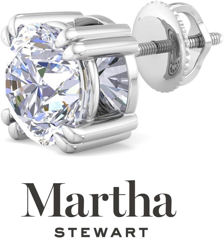 imageMartha Stewart Lab Grown Diamond Stud Earrings in 14 Karat Gold Lab Grown Diamond Earrings for Womenwhitegold