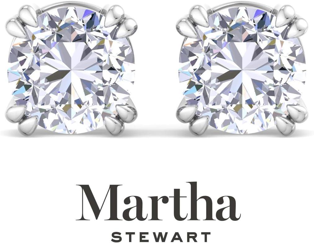 imageMartha Stewart Lab Grown Diamond Stud Earrings in 14 Karat Gold Lab Grown Diamond Earrings for Womenwhitegold