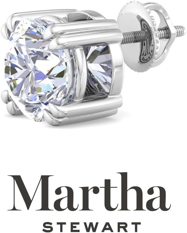 imageMartha Stewart Lab Grown Diamond Stud Earrings in 14 Karat Gold Lab Grown Diamond Earrings for Womenwhitegold