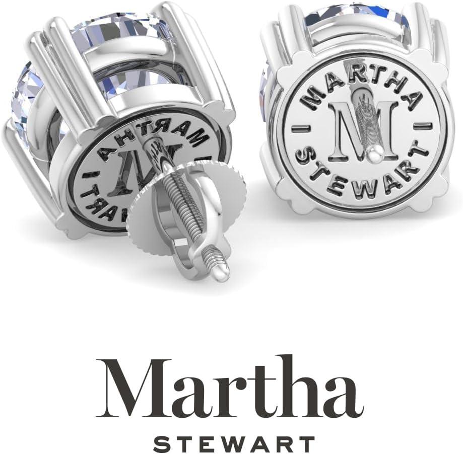 imageMartha Stewart Lab Grown Diamond Stud Earrings in 14 Karat Gold Lab Grown Diamond Earrings for Womenwhitegold