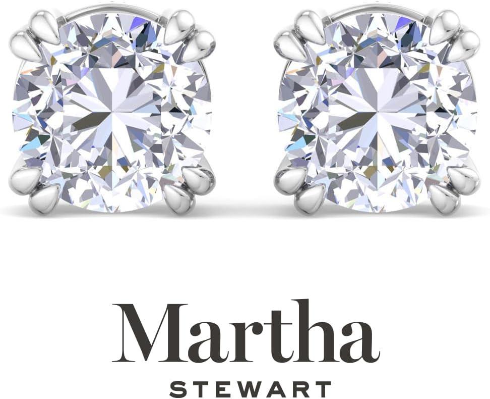 imageMartha Stewart Lab Grown Diamond Stud Earrings in 14 Karat Gold Lab Grown Diamond Earrings for Womenwhitegold