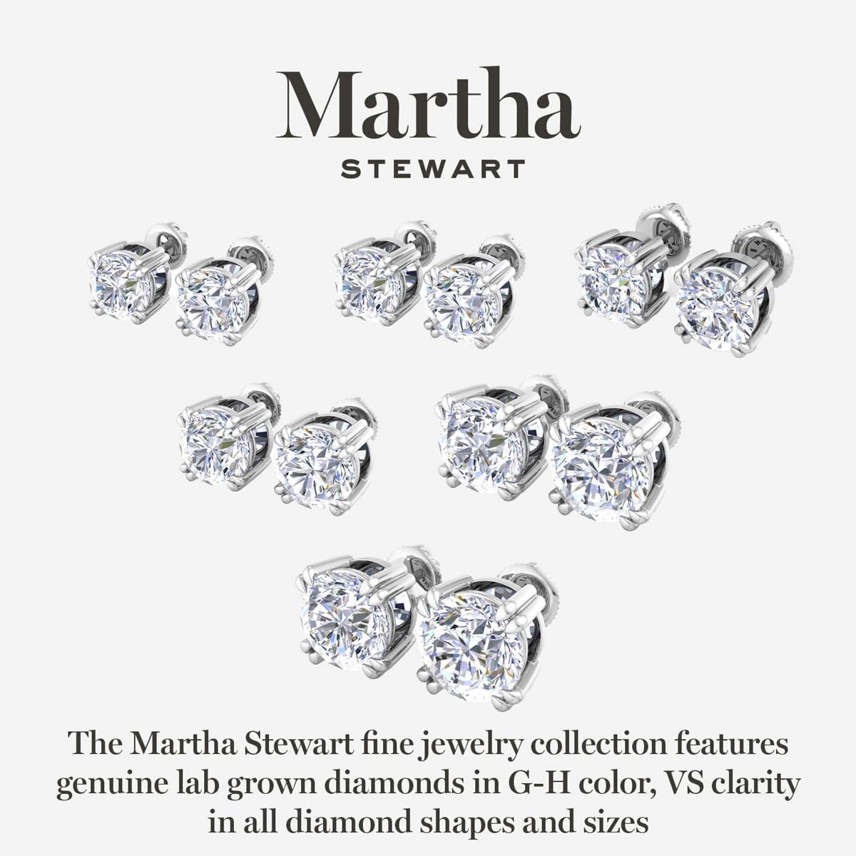 imageMartha Stewart Lab Grown Diamond Stud Earrings in 14 Karat Gold Lab Grown Diamond Earrings for Womenwhitegold
