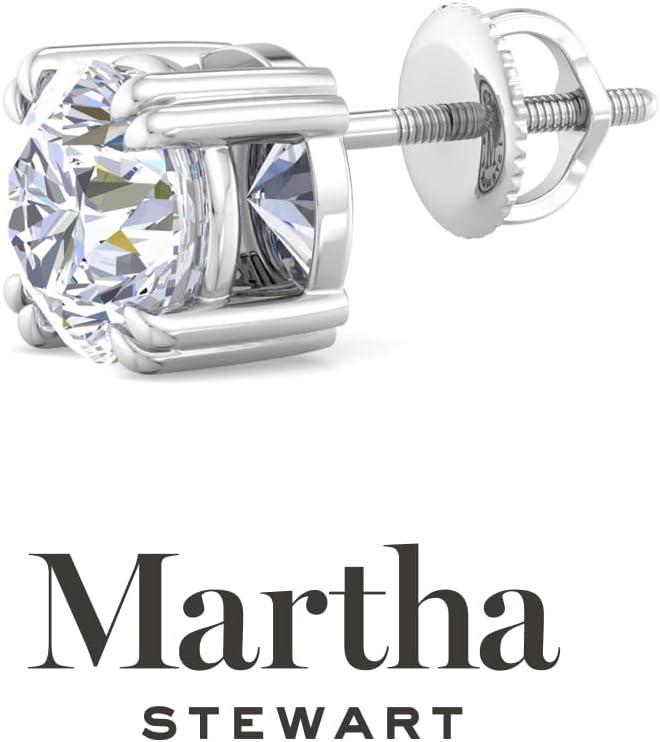imageMartha Stewart Lab Grown Diamond Stud Earrings in 14 Karat Gold Lab Grown Diamond Earrings for Womenwhitegold