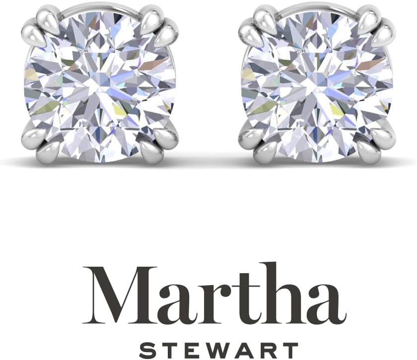 imageMartha Stewart Lab Grown Diamond Stud Earrings in 14 Karat Gold Lab Grown Diamond Earrings for Womenwhitegold