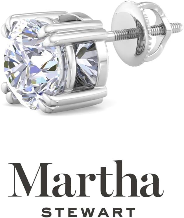imageMartha Stewart Lab Grown Diamond Stud Earrings in 14 Karat Gold Lab Grown Diamond Earrings for Womenwhitegold