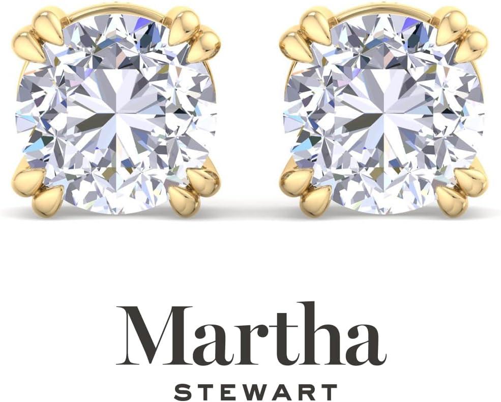 imageMartha Stewart Lab Grown Diamond Stud Earrings in 14 Karat Gold Lab Grown Diamond Earrings for Womenyellowgold