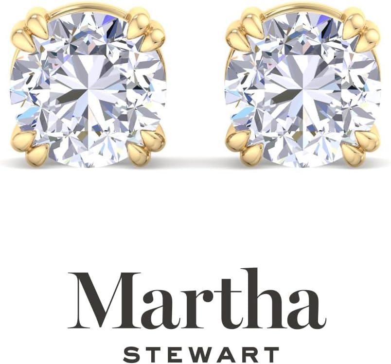 imageMartha Stewart Lab Grown Diamond Stud Earrings in 14 Karat Gold Lab Grown Diamond Earrings for Womenyellowgold