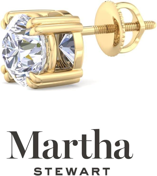 imageMartha Stewart Lab Grown Diamond Stud Earrings in 14 Karat Gold Lab Grown Diamond Earrings for Womenyellowgold