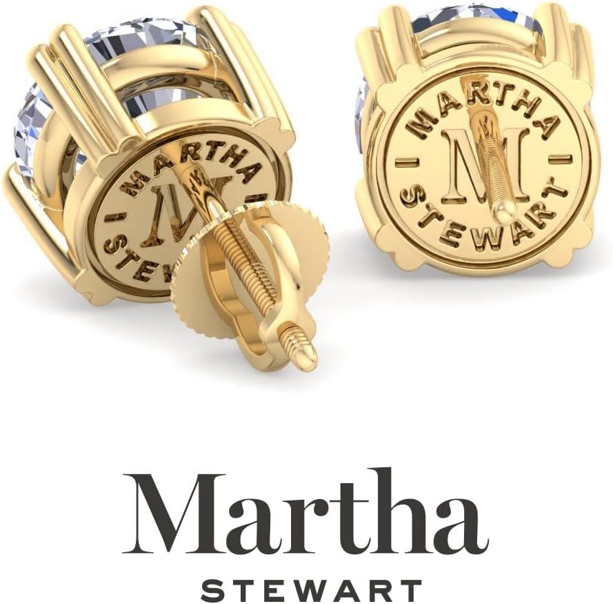 imageMartha Stewart Lab Grown Diamond Stud Earrings in 14 Karat Gold Lab Grown Diamond Earrings for Womenyellowgold