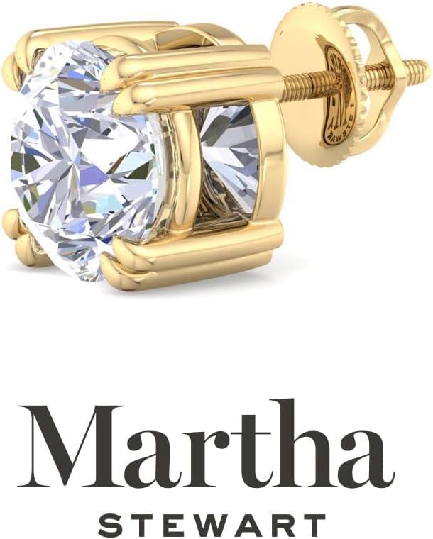 imageMartha Stewart Lab Grown Diamond Stud Earrings in 14 Karat Gold Lab Grown Diamond Earrings for Womenyellowgold