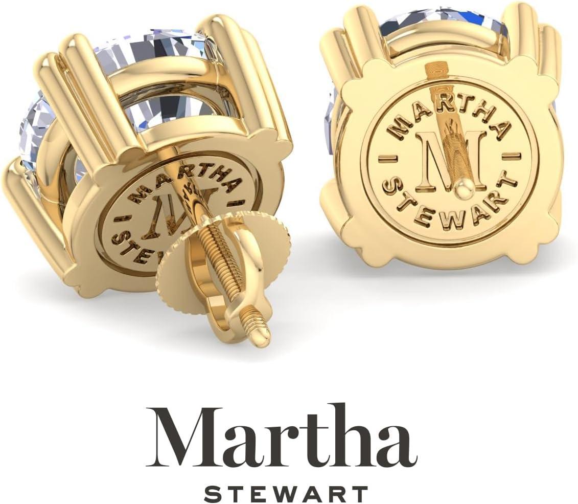 imageMartha Stewart Lab Grown Diamond Stud Earrings in 14 Karat Gold Lab Grown Diamond Earrings for Womenyellowgold