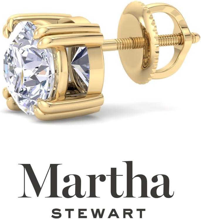 imageMartha Stewart Lab Grown Diamond Stud Earrings in 14 Karat Gold Lab Grown Diamond Earrings for Womenyellowgold