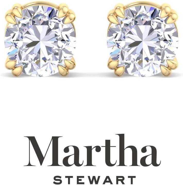 imageMartha Stewart Lab Grown Diamond Stud Earrings in 14 Karat Gold Lab Grown Diamond Earrings for Womenyellowgold